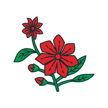 Flower Leaf Illustration Design Template Vector Ilustração Stock