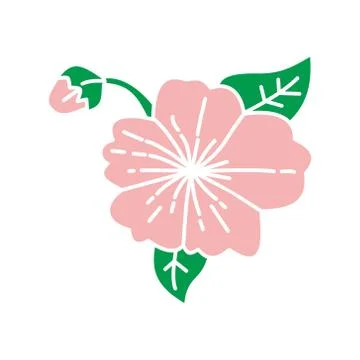 Flower Leaf Illustration Design Template Vector Illustrazione stock