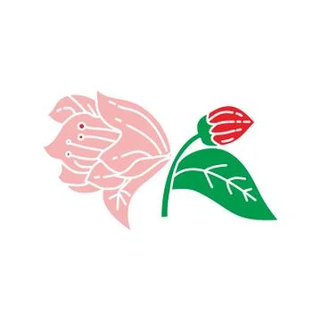 Flower Leaf Illustration Design Template Vector Illustration