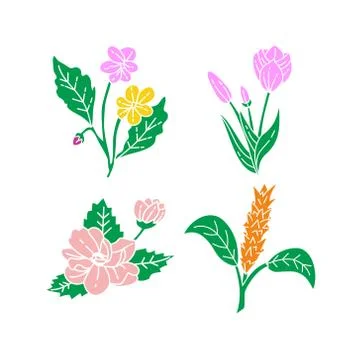Flower Leaf Illustration Design Template Vector Illustration