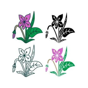 Flower Leaf Illustration Design Template Vector イラスト素材