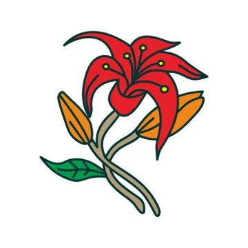 Flower Leaf Illustration Design Template Vector Illustrazione stock