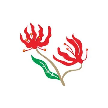Flower Leaf Illustration Design Template Vector Ilustração Stock