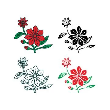 Flower Leaf Illustration Design Template Vector Stock-Illustration