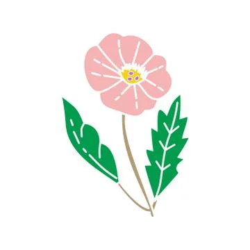 Flower Leaf Illustration Design Template Vector Illustrazione stock