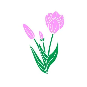 Flower Leaf Illustration Design Template Vector Illustrazione stock