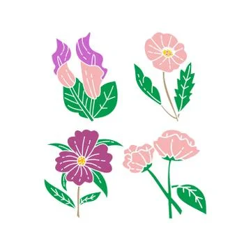 Flower Leaf Illustration Design Template Vector Illustration