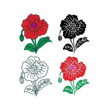 Flower Leaf Illustration Design Template Vector Stock-Illustration