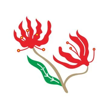 Flower Leaf Illustration Design Template Vector Illustrazione stock