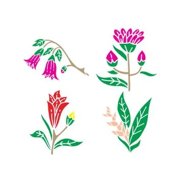 Flower Leaf Illustration Design Template Vector Stock-Illustration