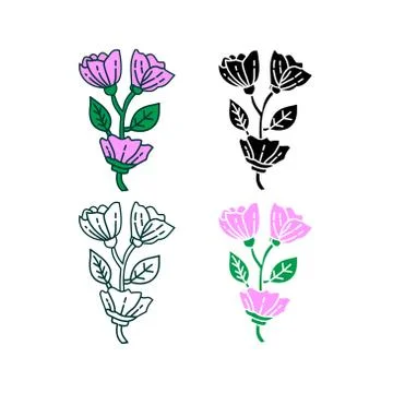 Flower Leaf Illustration Design Template Vector Stock Illustration