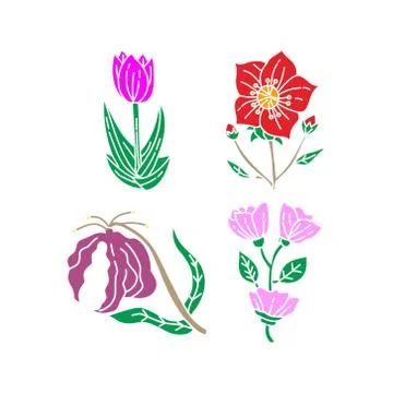 Flower Leaf Illustration Design Template Vector Illustration