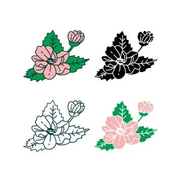 Flower Leaf Illustration Design Template Vector Illustration