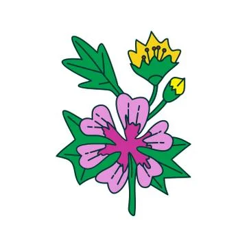 Flower Leaf Illustration Design Template Vector Illustration