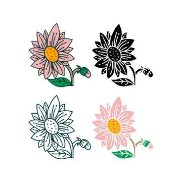 Flower Leaf Illustration Design Template Vector Illustration