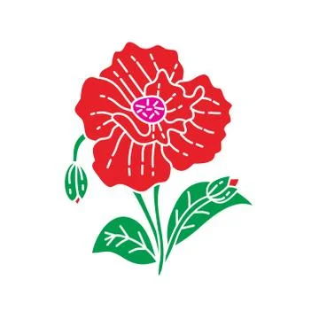 Flower Leaf Illustration Design Template Vector Ilustração Stock