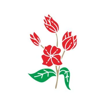 Flower Leaf Illustration Design Template Vector Illustrazione stock