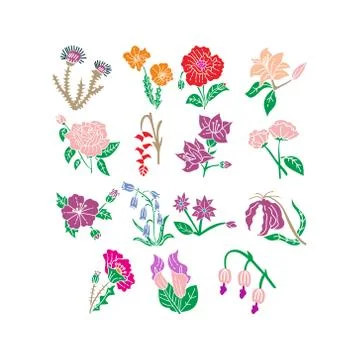 Flower Leaf Illustration Design Template Vector Stock-Illustration