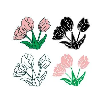 Flower Leaf Illustration Design Template Vector Stock-Illustration