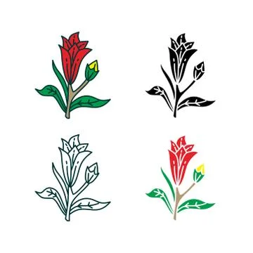 Flower Leaf Illustration Design Template Vector イラスト素材