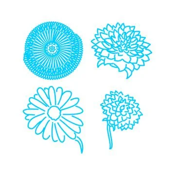 Flower Leaf Illustration Design Template Vector Linear Ilustração Stock