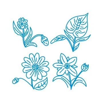 Flower Leaf Illustration Design Template Vector Linear Illustration