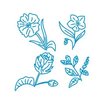 Flower Leaf Illustration Design Template Vector Linear Illustration
