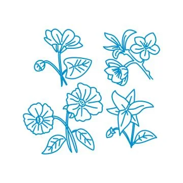 Flower Leaf Illustration Design Template Vector Linear Illustration