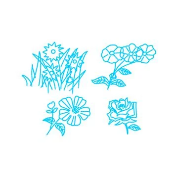 Flower Leaf Illustration Design Template Vector Linear Stock Illustration