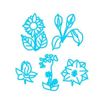 Flower Leaf Illustration Design Template Vector Linear Stock-Illustration