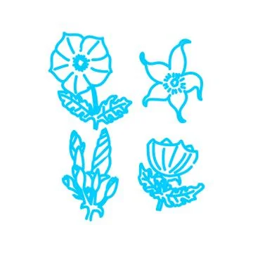 Flower Leaf Illustration Design Template Vector Linear Illustration