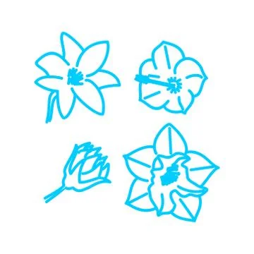 Flower Leaf Illustration Design Template Vector Linear Stock Illustration