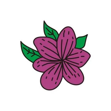Flower Leaf Illustration Design Template Vector Linear Illustrazione stock
