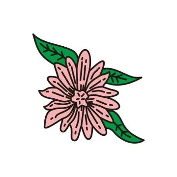 Flower Leaf Illustration Design Template Vector Linear Stock-Illustration