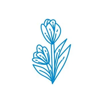 Flower Leaf Illustration Design Template Vector Linear Stock-Illustration