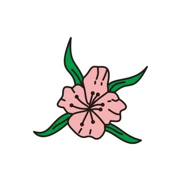 Flower Leaf Illustration Design Template Vector Linear Illustrazione stock