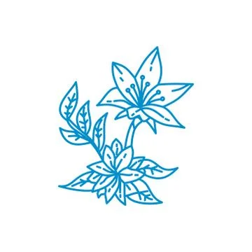 Flower Leaf Illustration Design Template Vector Linear Ilustração Stock