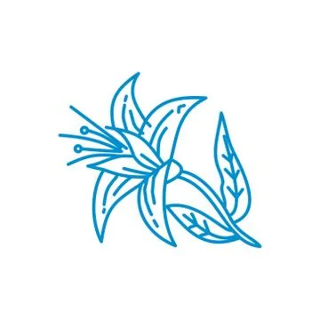 Flower Leaf Illustration Design Template Vector Linear Stock Illustration