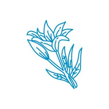 Flower Leaf Illustration Design Template Vector Linear Illustration