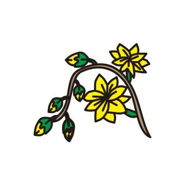 Flower Leaf Illustration Design Template Vector Linear Illustration
