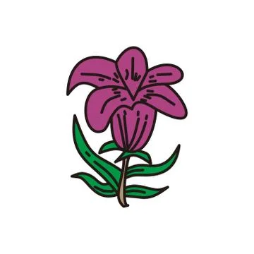 Flower Leaf Illustration Design Template Vector Linear Ilustração Stock