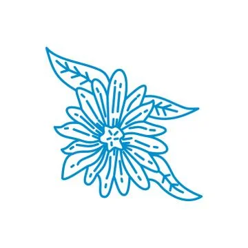 Flower Leaf Illustration Design Template Vector Linear Illustrazione stock