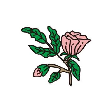 Flower Leaf Illustration Design Template Vector Linear Stock Illustration