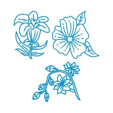 Flower Leaf Illustration Design Template Vector Linear Illustration