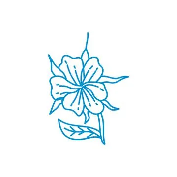 Flower Leaf Illustration Design Template Vector Linear Stock-Illustration
