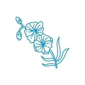 Flower Leaf Illustration Design Template Vector Linear イラスト素材