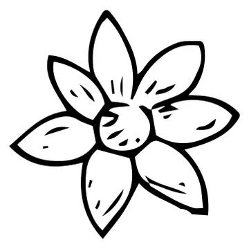 Flower with a leaf. Little flower. Vector illustration. Simple hand drawn ico Illustrazione stock