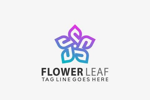 Flower Leaf Logo Design Vector Illustration Template Illustrazione stock