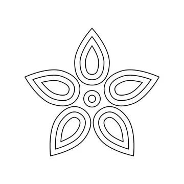 Flower leaf outline drawing vector design Stock Illustration