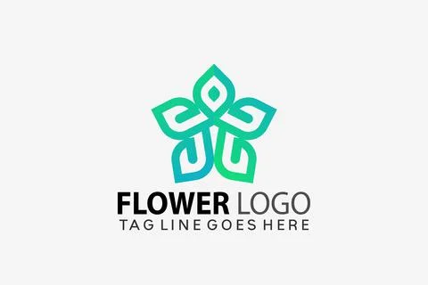 Flower Leaf Star Creative Logo Design Vector Illustration Template 스톡 일러스트